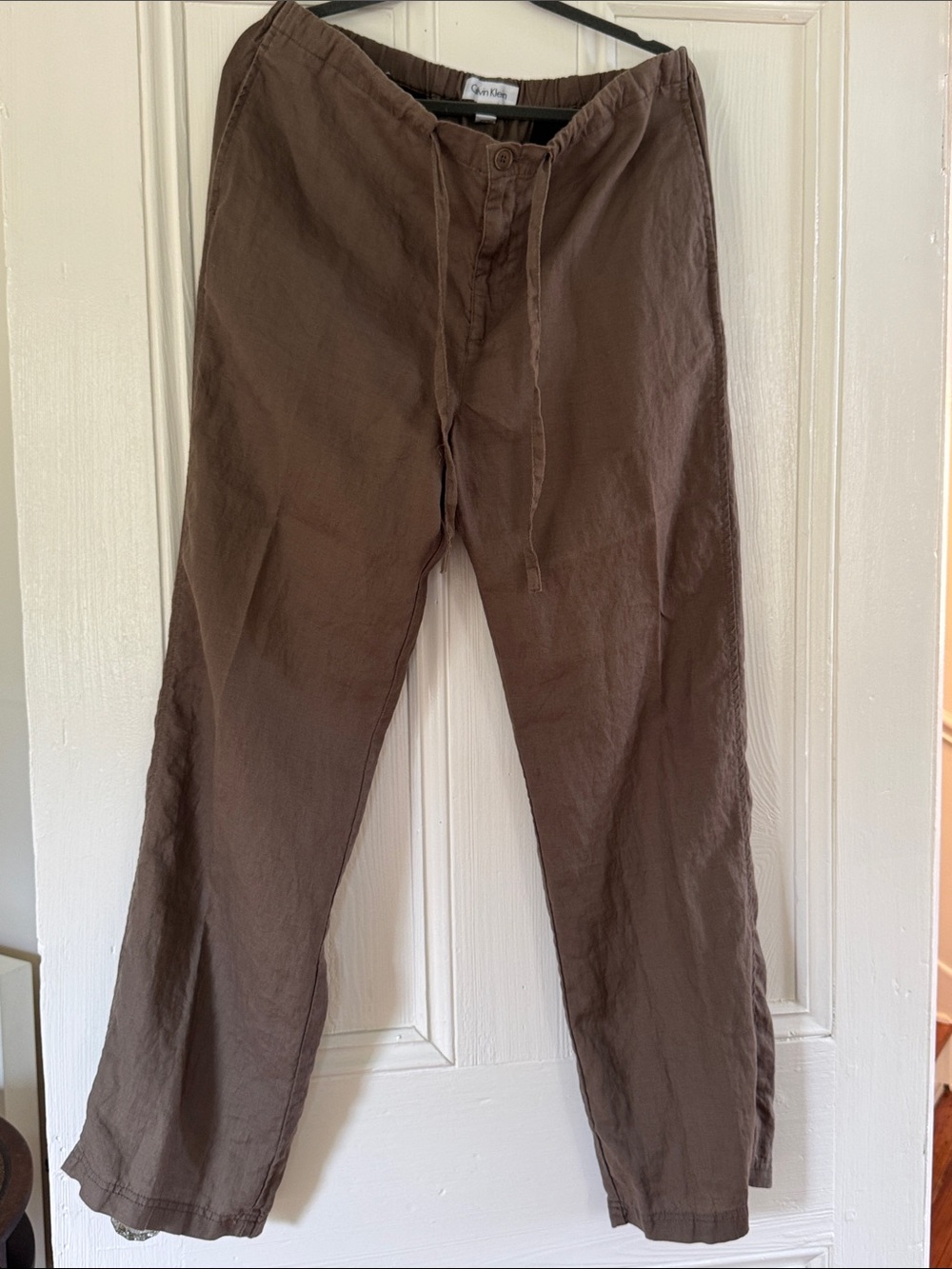 Calvin Klein 100% Linen Drawstring Pants sz LG